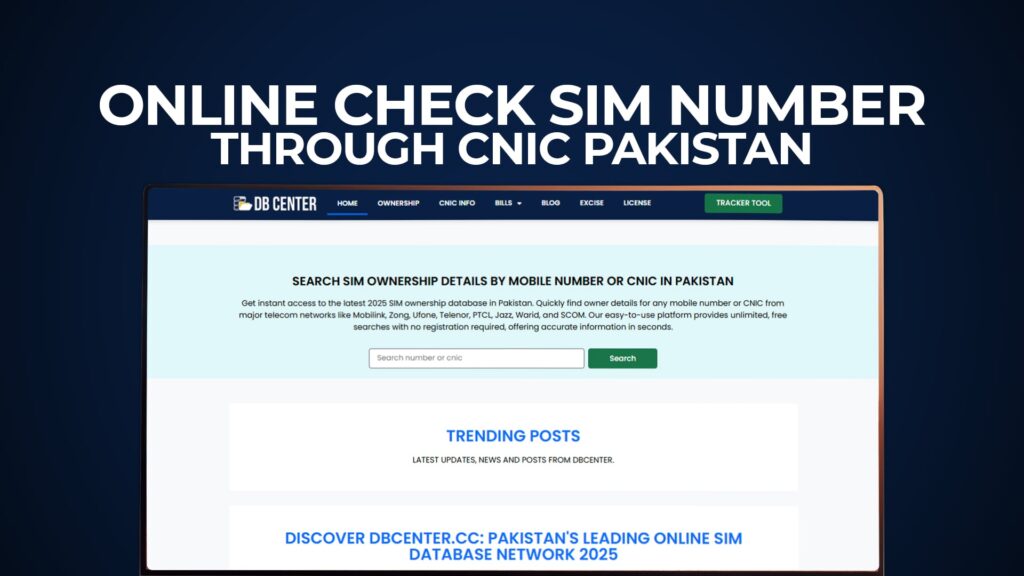 Online Check SIM Number Through CNIC Pakistan