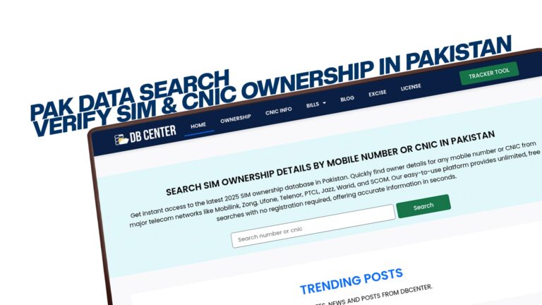 PAK Data Search - Verify SIM & CNIC Ownership in Pakistan