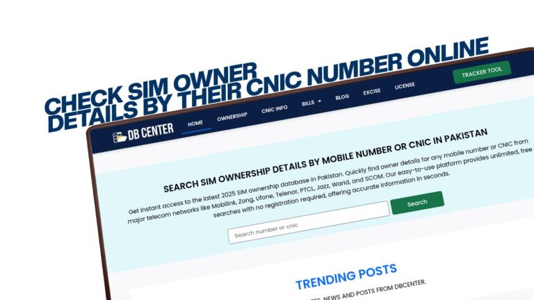 Check SIM Owner Details by their CNIC Number Online