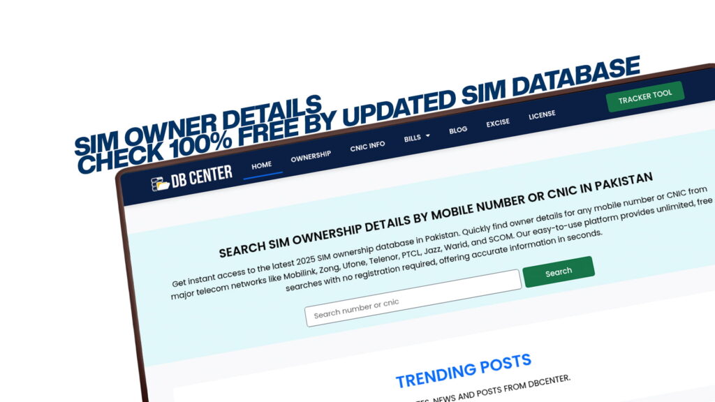 SIM Owner Details - Check 100% Free by Updated Sim Database