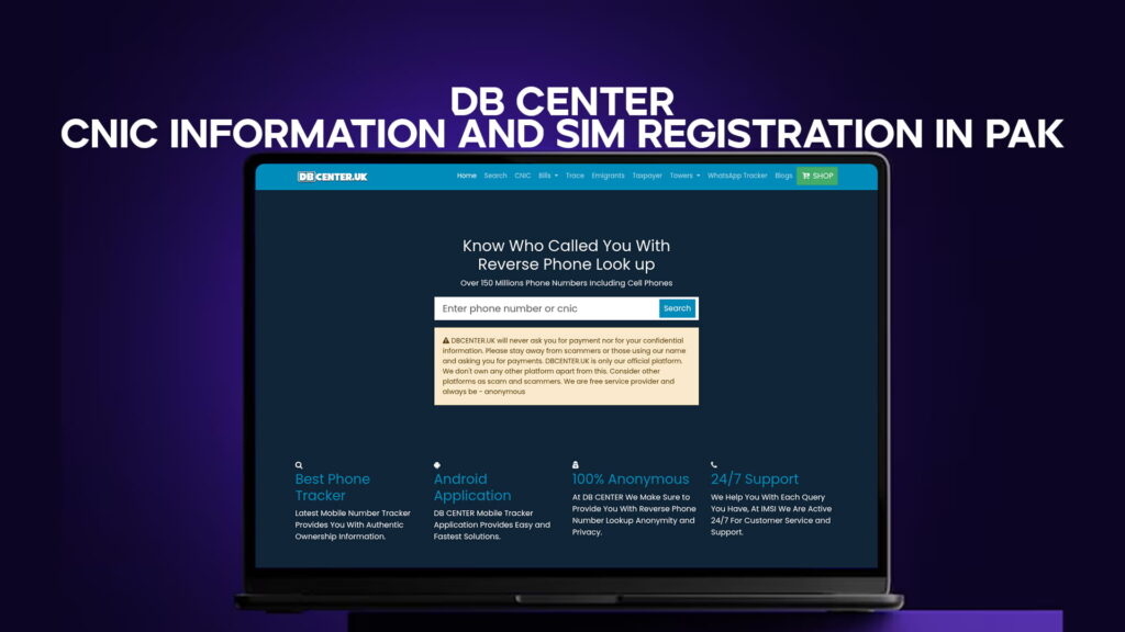 DB Center - CNIC Information and SIM Registration in Pak